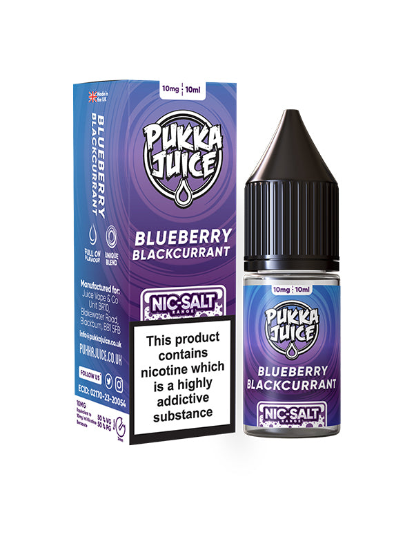 Pukka Juice Blueberry Blackcurrant 10ml Nic Salt E Liquid NYkecigs