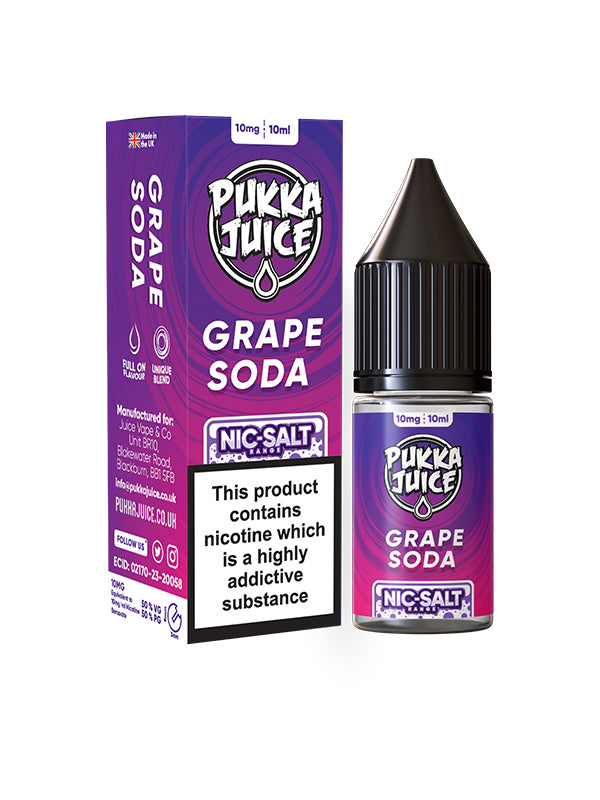 Pukka Juice Grape Soda 10ml Nic Salt E Liquid NYKecigs