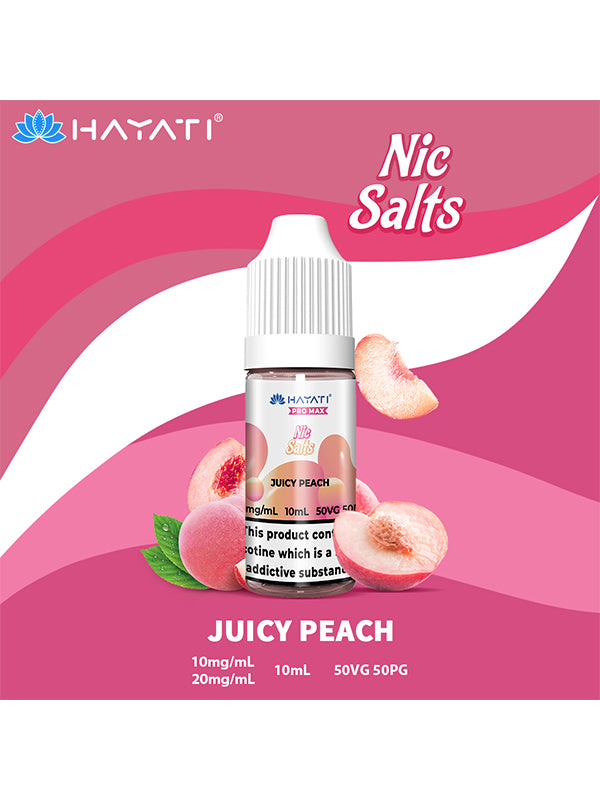 Hayati Pro Max Juicy Peach Nic Salt E-Liquid 10ml