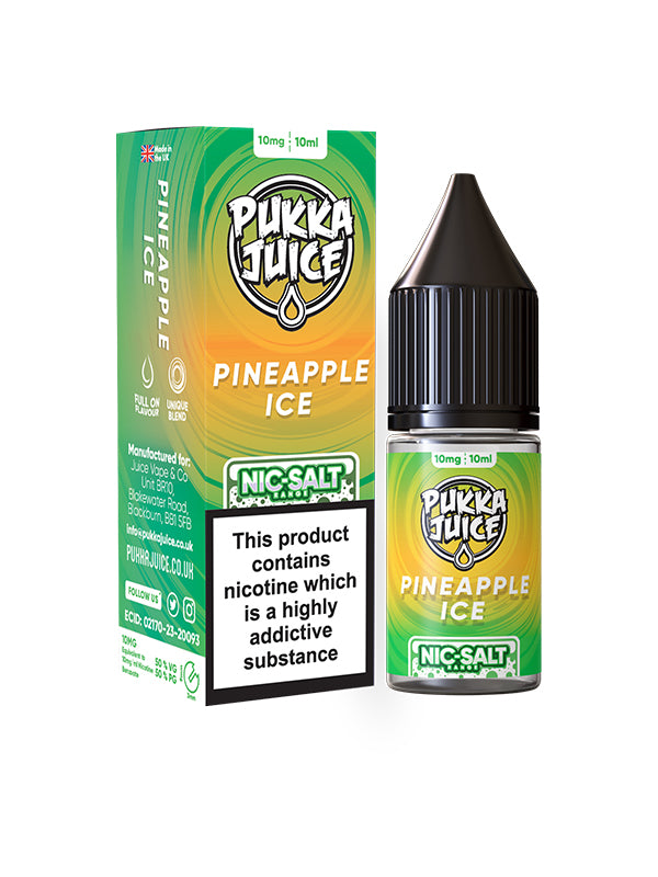 Pukka Juice Pineapple Ice 10ml Nic Salt E Liquid NYKecigs