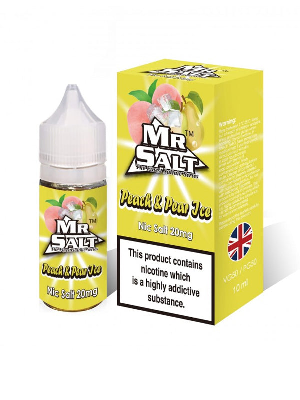 Mr Salt Peach Pear Ice Nic Salt E Liquid 10ml NYKecigs The Gourmet Vapor Shop