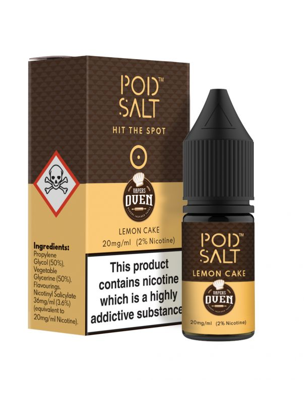 Pod Salt Lemon Cake NicSalts E Liquid 10ml - NYKECIGS