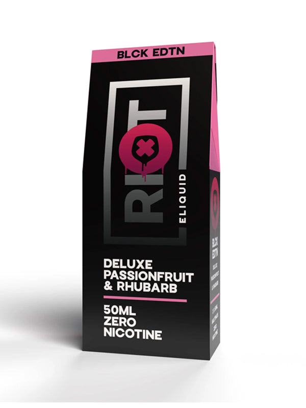 Riot Squad BLCK EDTN Deluxe Passion Fruit Rhubarb E-Liquid 60ml NYKecigs The Gourmet Vapor Shop
