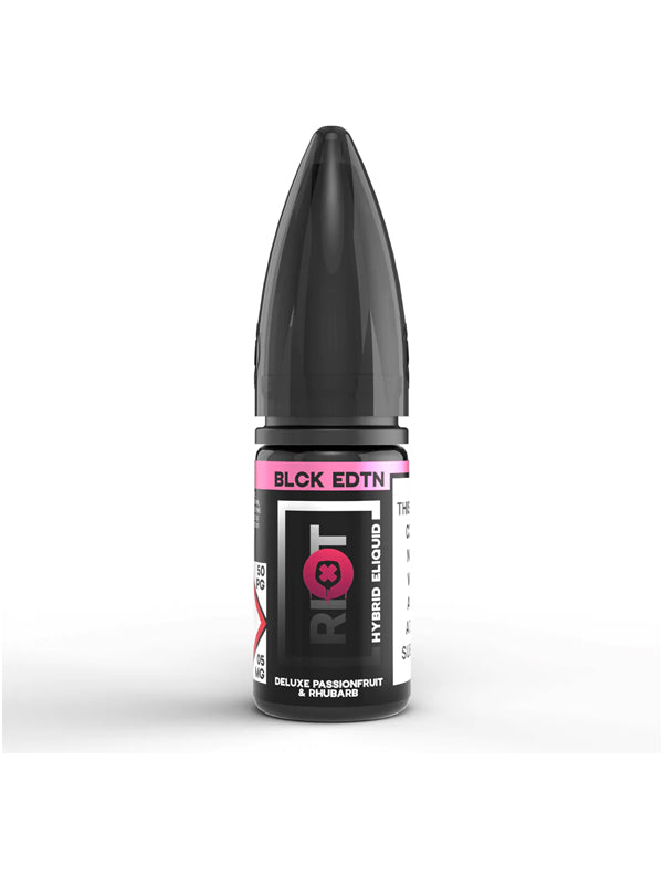 Riot Squad BLCK EDTN Deluxe Passion Fruit & Rhubarb 10ml Hybrid Salt E Liquid NYKecigs The Gourmet Vapor Shop