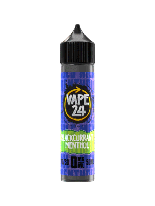 Vape 24 Blackcurrant Menthol 70/30 60ml E-Liquids - NYKecigs.com