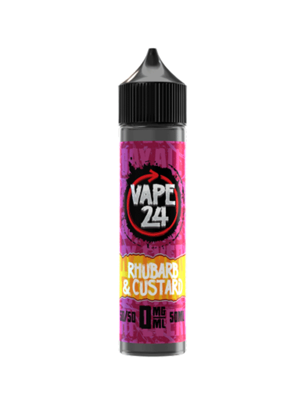Vape 24 Rhubarb & Custard 50/50 60ml E-Liquids - NYKecigs.com