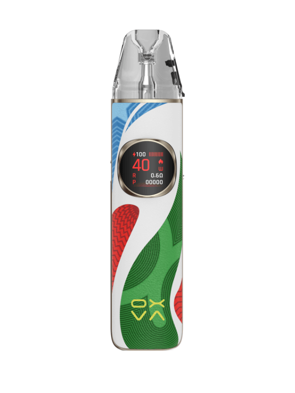 OXVA NeXLIM 2 Pod Kit multi colour device on a white background