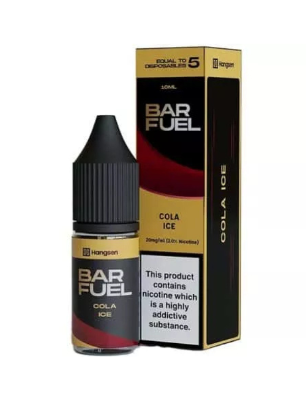 Bar Fuel Cola Ice vape juice bottle and packaging on a white background