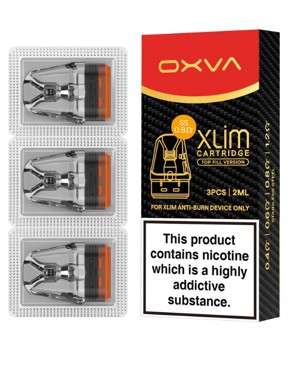 OXVA Xlim SS Top Fill Replacement Pods (3 Pack) 0.8ohm