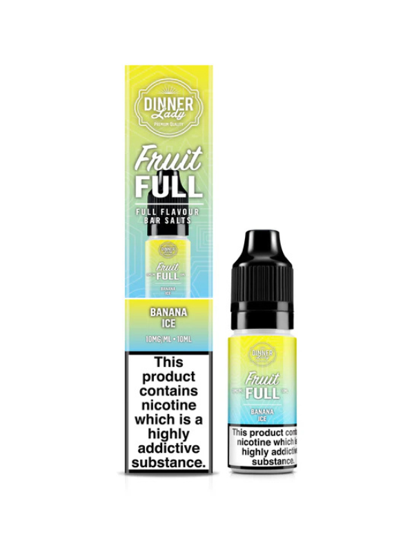 BANANA ICE BAR SALTS DINNER LADY FRUIT FULL 10ML E-LIQUID WITH WHITE   BACKGROUND