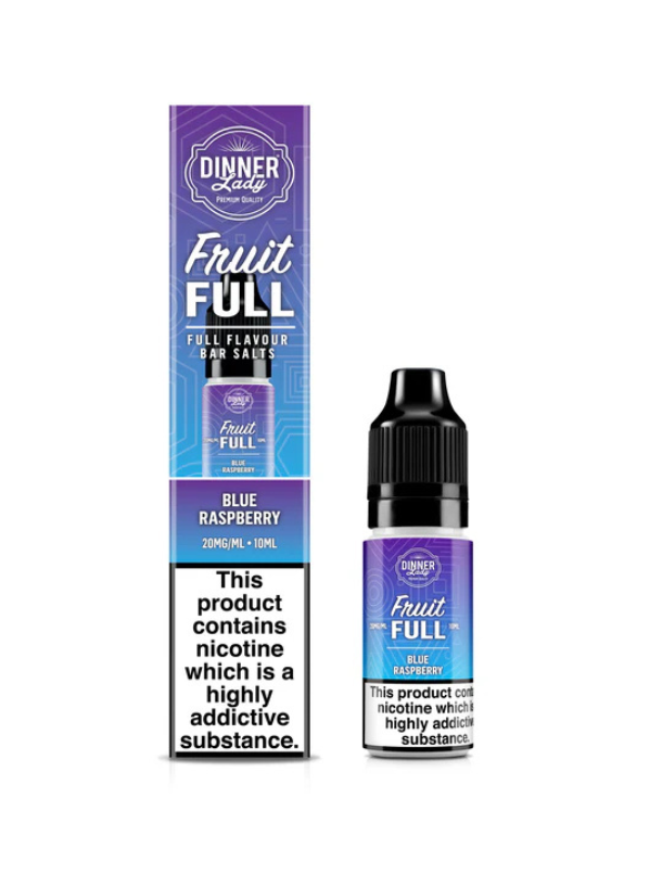 BLUE RASPBERRY BAR SALTS DINNER LADY FRUIT FULL 10ML E-LIQUID with white background