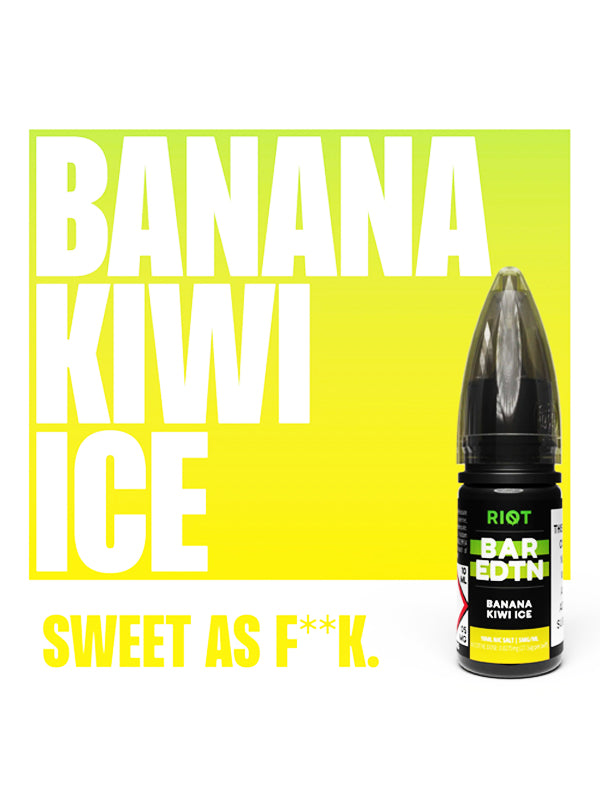 Banana Kiwi Ice BAR EDTN Riot Squad Salts Eliquids 10ml NYKecigs.com The Gourmet Vapor Shop