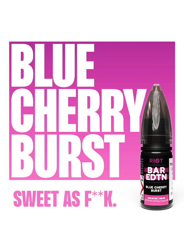 Blue Cherry Burst BAR EDTN Riot Squad Salts Eliquids 10ml NYKecigs.com The Gourmet Vapor Shop