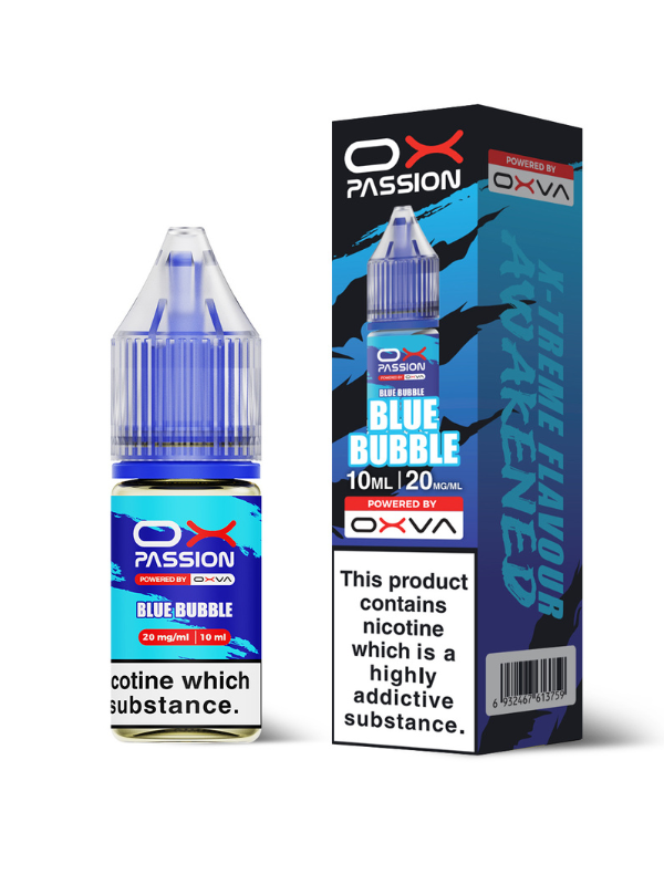 Blue Bubble OX Passion Nic Salt E-Liquid by OXVA - 10ml bottle and box