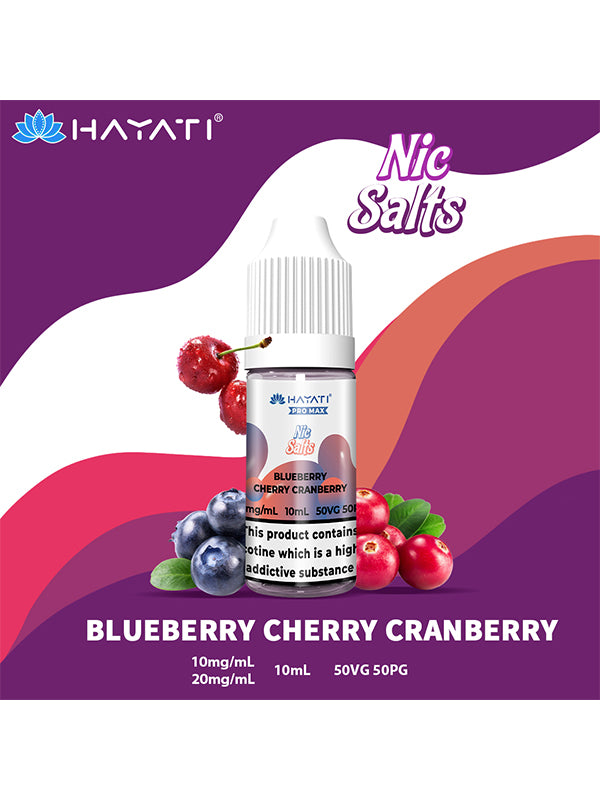 Hayati Pro Max Blueberry Cherry Cranberry Nic Salt E-Liquid 10ml NYKecigs