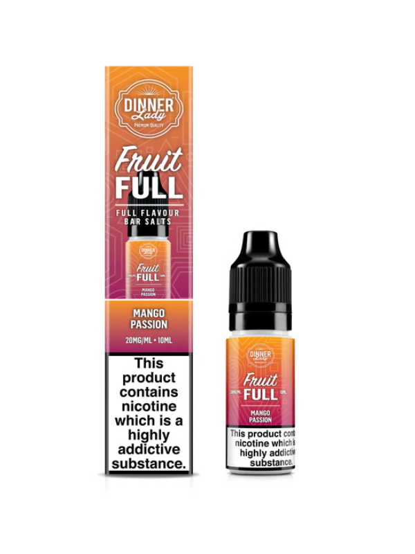 MANGO PASSION BAR SALTS DINNER LADY FRUIT FULL 10ML E-LIQUID with white background