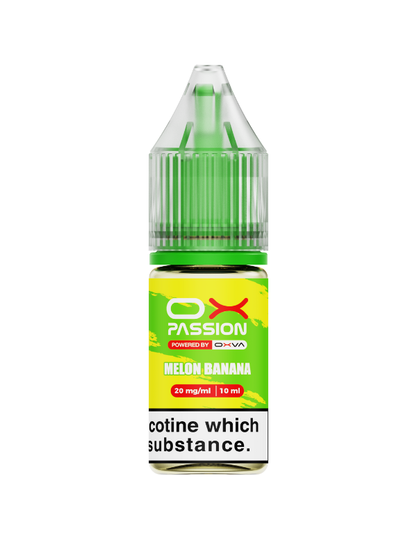 Melon Banana OX Passion Nic Salt E-Liquid by OXVA - 10ml Bottle with white background