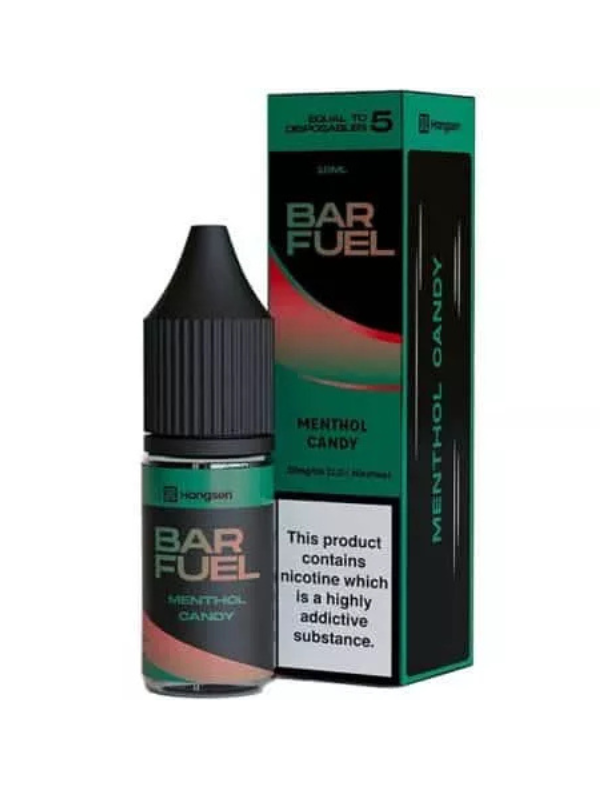 Bar Fuel Menthol Candy vape juice bottle and packaging on a white background