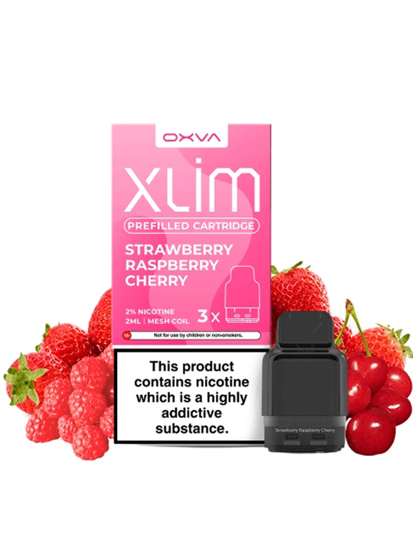 OXVA Xlim Prefilled Pods with juicy Strawberry Raspberry Cherry Combo Pods