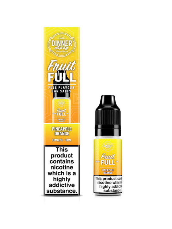 PINEAPPLE ORANGE BAR SALTS DINNER LADY FRUIT FULL 10ML E-LIQUID with white background