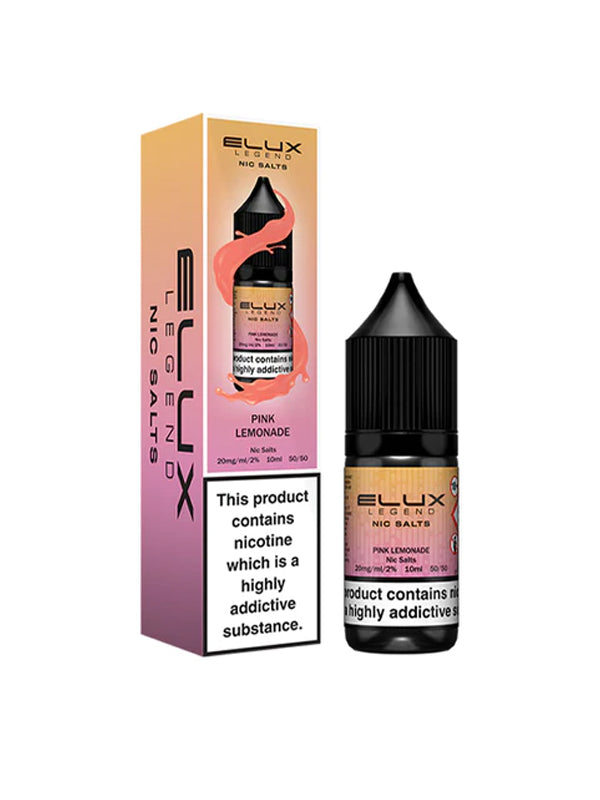 Elux Legend Pink Lemonade Nic Salt E-Liquid 10ml NYKecigs The Gourmet Vapor Shop