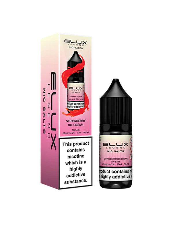 Elux Legend Strawberry Ice Cream Nic Salt E-Liquid 10ml NYKecigs The Gourmet Vapor Shop