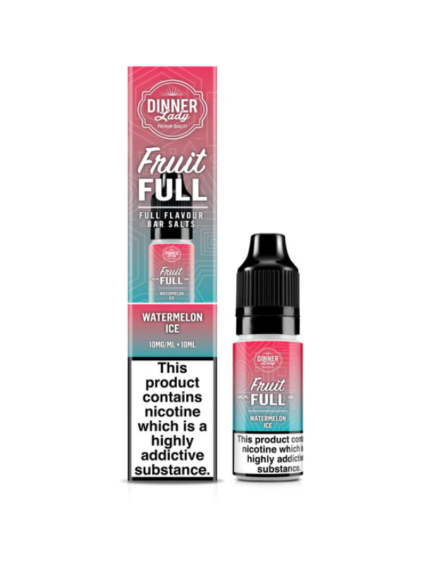 WATERMELON ICE BAR SALTS DINNER LADY FRUIT FULL 10ML E-LIQUID WITH WHITE BACKROUND