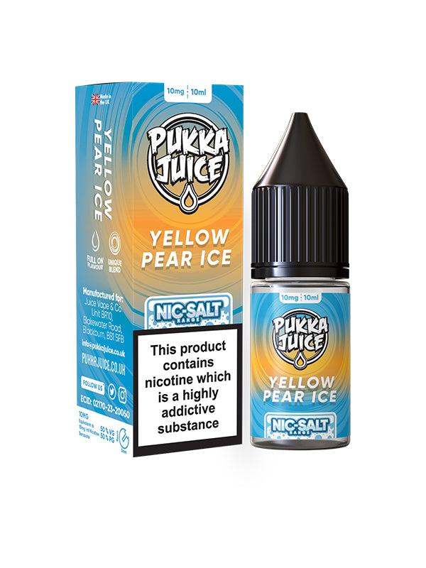 Pukka Juice Yellow Pear Ice 10ml Nic Salt E Liquid NYKecigs The Gourmet Vapor Shop