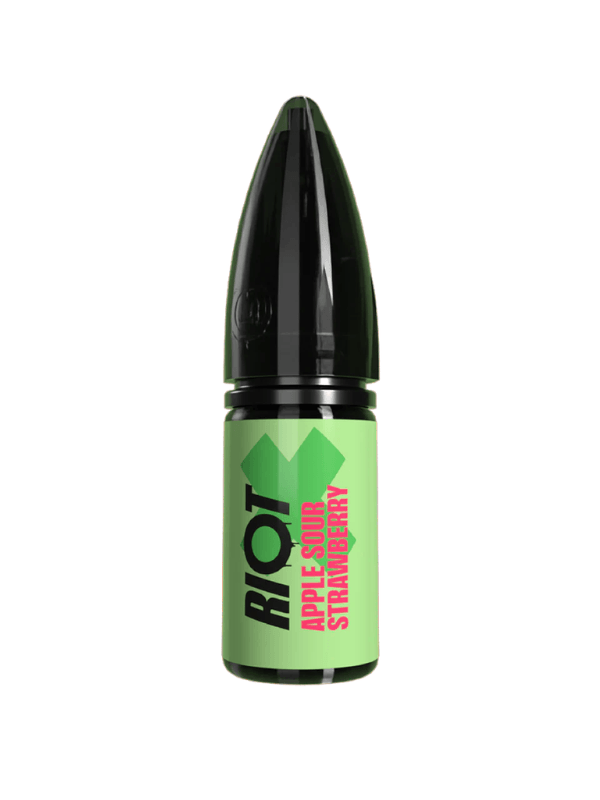 Apple Sour Strawberry Riot Nic Salt E-Liquid 10ml bottle on white background