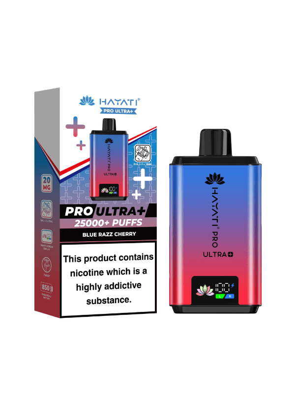 blue razz cherry flavour hayati pro ultra plus 25000 puffs prefilled pod kit