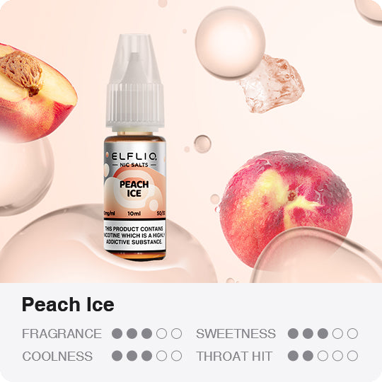 Elfliq Peach Ice Nic Salt E-Liquid 10ml