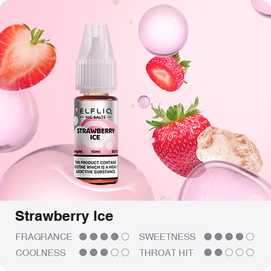 Elfliq Strawberry Ice Nic Salt E-Liquid 10ml