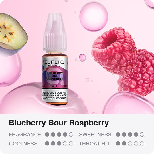 Elfliq Blueberry Sour Raspberry Nic Salt E-Liquid 10ml