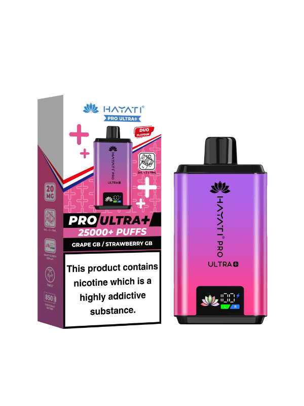 grape gb/ strawberry gb flavour hayati pro ultra plus 25000 puffs prefilled pod kit