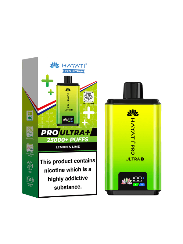 lemon lime flavour hayati pro ultra plus 25000 puffs prefilled pod kit