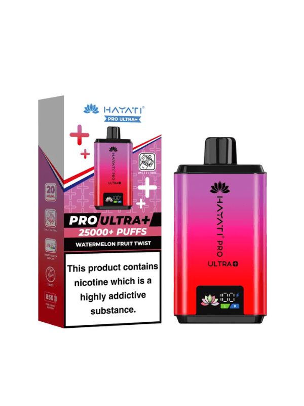 watermelon fruit twist flavour hayati pro ultra plus 25000 puffs prefilled pod kit