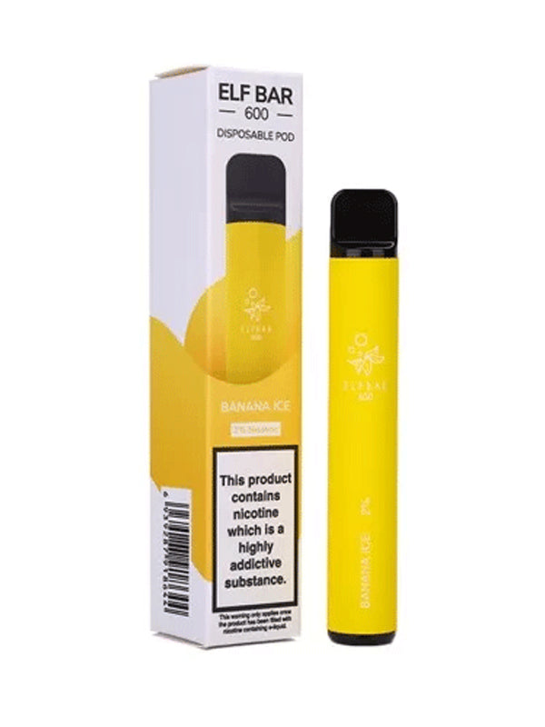 Elf Bar Banana Ice Disposable Vape 600 Puffs NYKecigs.com The Gourmet Vapor Shop