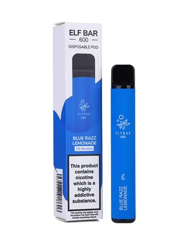 Elf Bar Blue Razz Lemonade Disposable Vape 600 Puffs NYKecigs.com The Gourmet Vapor Shop