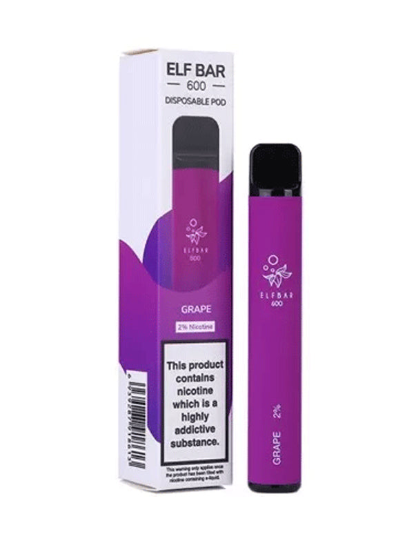 Elf Bar Grape Disposable Vape 600 Puffs NYKecigs.com The Gourmet Vapor Shop