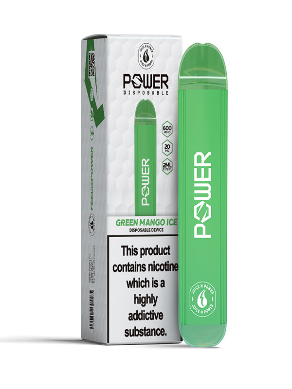 Juice N Power Green Mango Ice Disposable Bar NYKecigs.com The Gourmet Vapor Shop