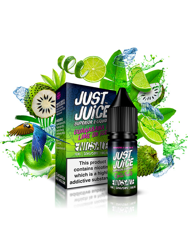 Just Juice Guanabana Lime on ICE Nic Salt E-Liquid 10ml NYKecigs.com The Gourmet Vapor Shop