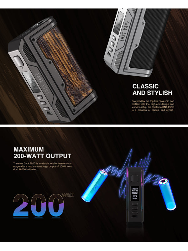 Lost Vape Thelema DNA250C Box Mod 200w NYKecigs.com The Gourmet Vapor Shop