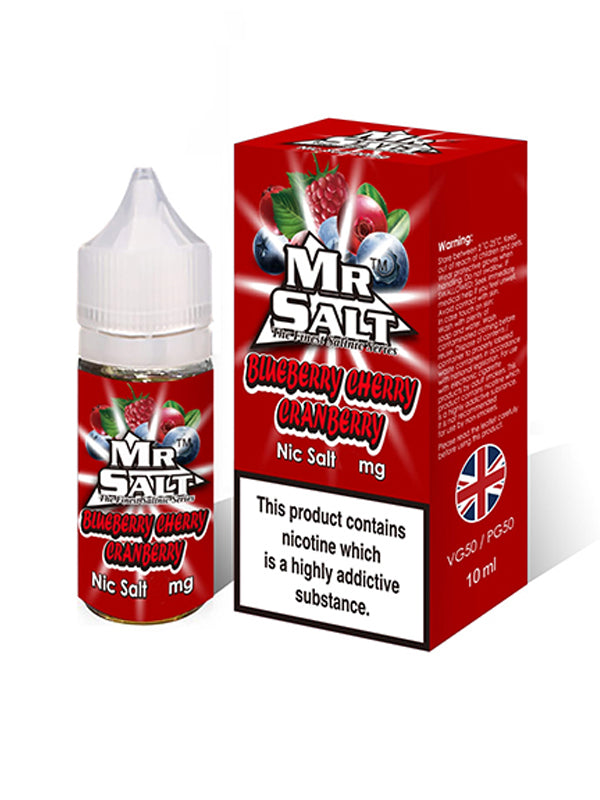 Mr Salt Blueberry Cherry Cranberry Nic Salt E Liquid 10ml NYKecigs.com The Gourmet Vapor Shop