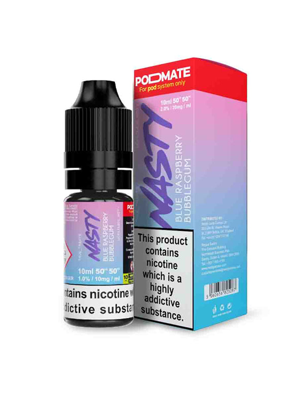 Nasty PodMate Salt Blue Raspberry Bubblegum E Liquid 10ml NYKecigs The Gourmet Vapor Shop