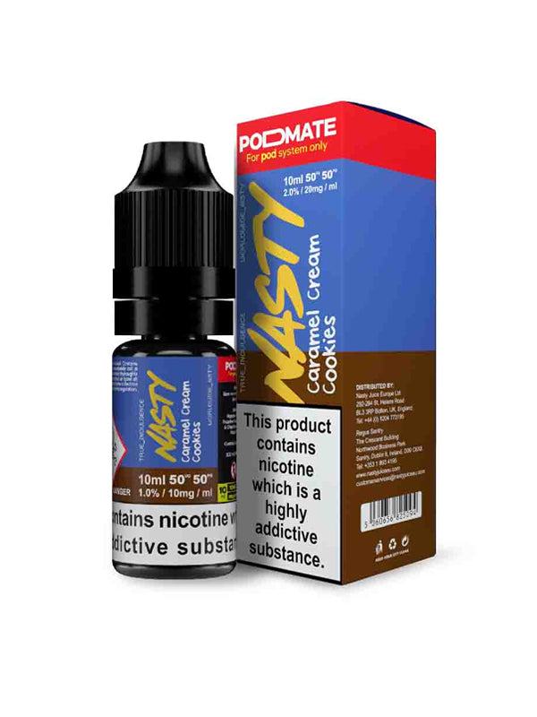 Nasty PodMate Salt Caramel Cream Cookies E Liquid 10ml NYKecigs The Gourmet Vapor Shop