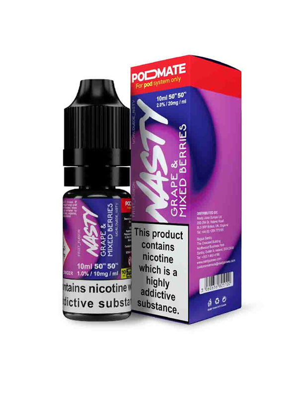 Nasty PodMate Salt Grape Mixed Berries E Liquid 10ml NYKecigs The Gourmet Vapor Shop