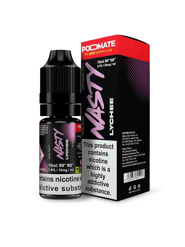 Nasty PodMate Salt Lychee E Liquid 10ml NYKecigs The Gourmet Vapor Shop