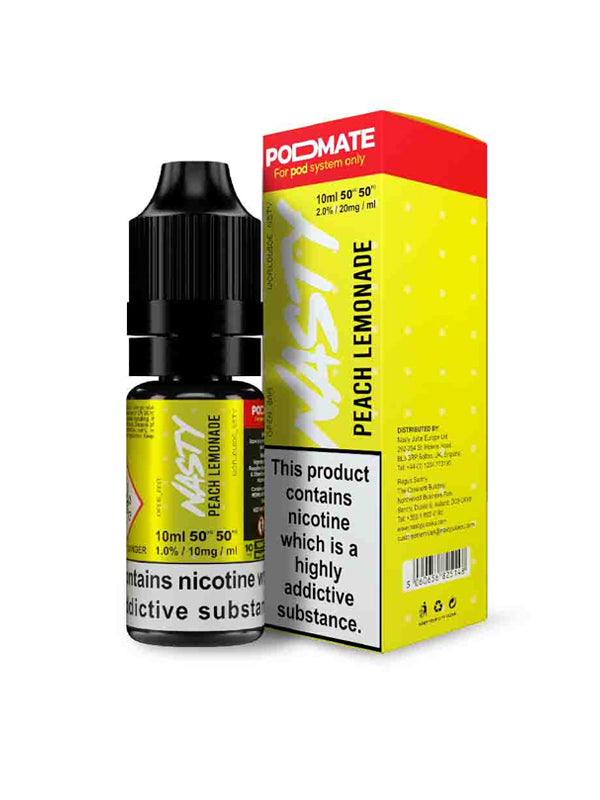 Nasty PodMate Salt Peach Lemonade E Liquid 10ml NYKecigs The Gourmet Vapor Shop