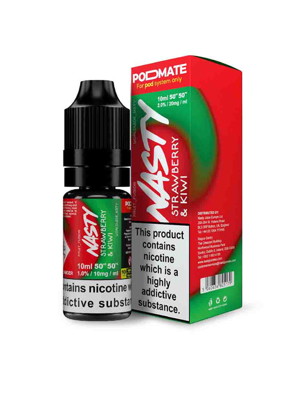 Nasty PodMate Salt Strawberry Kiwi E Liquid 10ml NYKecigs The Gourmet Vapor Shop