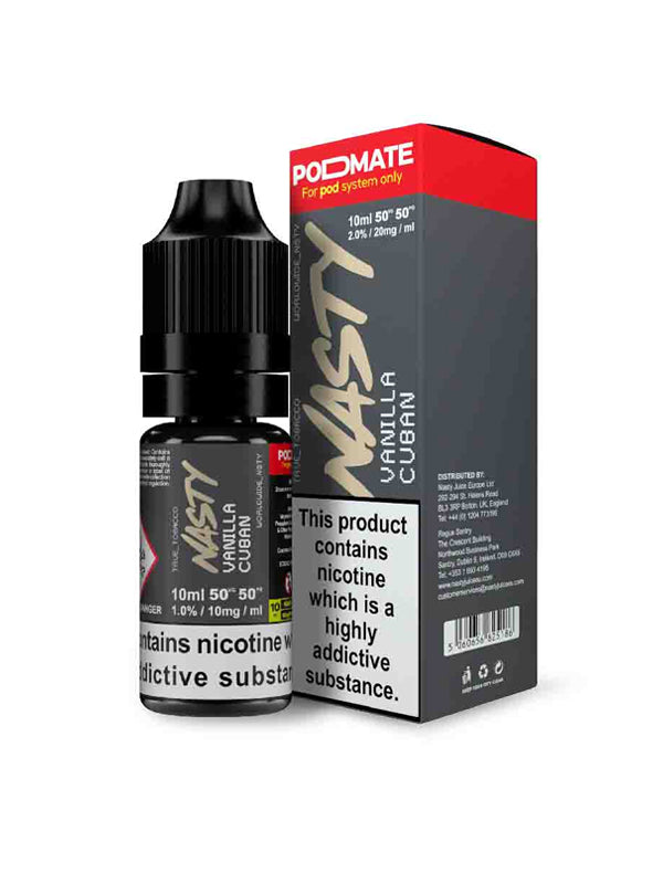 Nasty PodMate Salt Vanilla Cuban E Liquid 10ml NYKecigs The Gourmet Vapor Shop